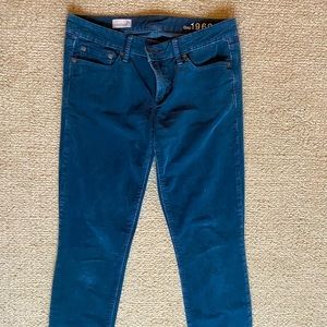 Gap 1969 Always Skinny Blue Corduroy Pants Size 29